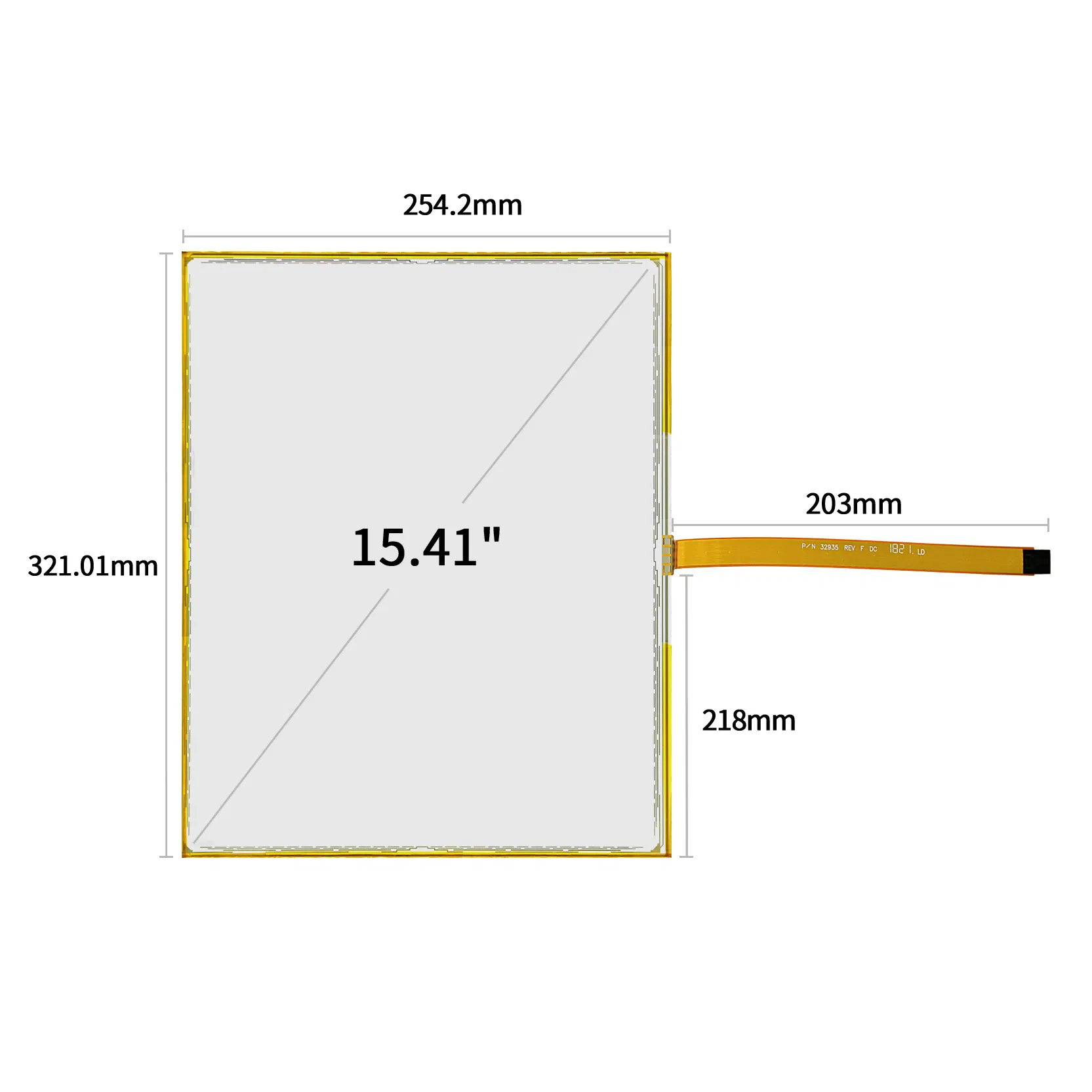 15.411inch 3m Surface Capacitive Touch Panel 17-9181-206
