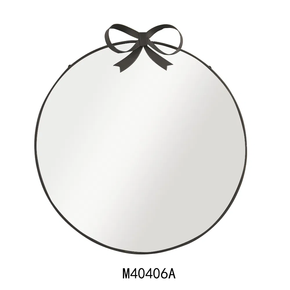 Metal Bowknot Circular Arch Shaped Decoration Mirror