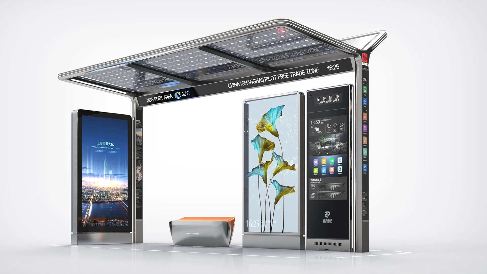 Outdoor Modern Smart Bus Kiosk with Advertising