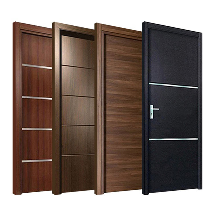 High Quality Melamine MDF Wood Door for Bedroom Hotel Room Villa Interior-Waterproof Prehung Modern Design Price