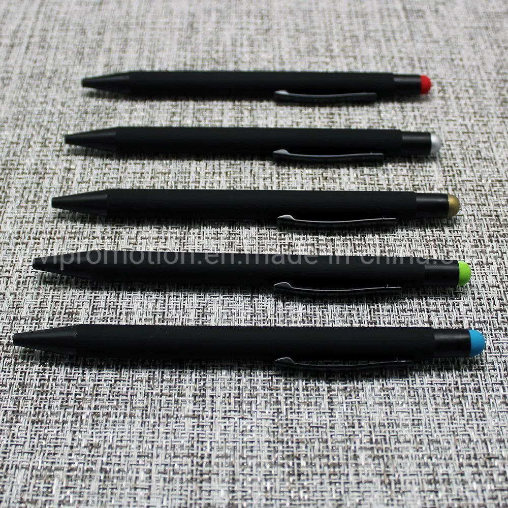 Rubberized Aluminum Stylus Touch Ballpen for Promotional Logo Engraving