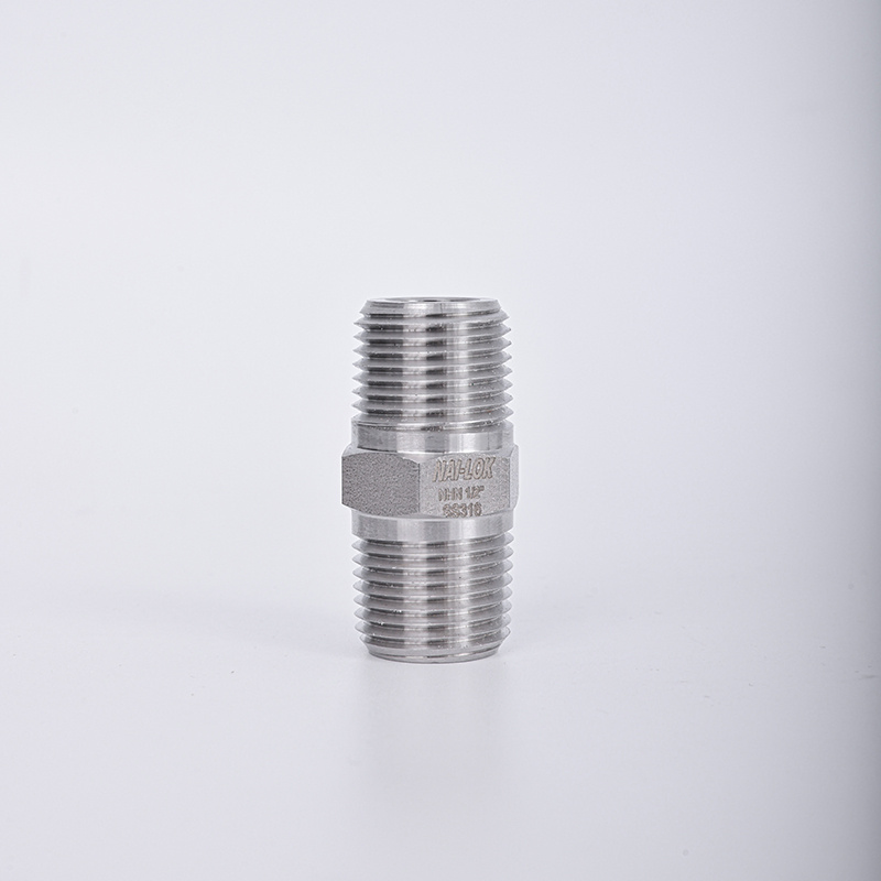 Nai-Lok Duplex Alloy Fittings 1/2 Inch Male NPT 316 Ss Hex Long Nipple Pipe Fittings