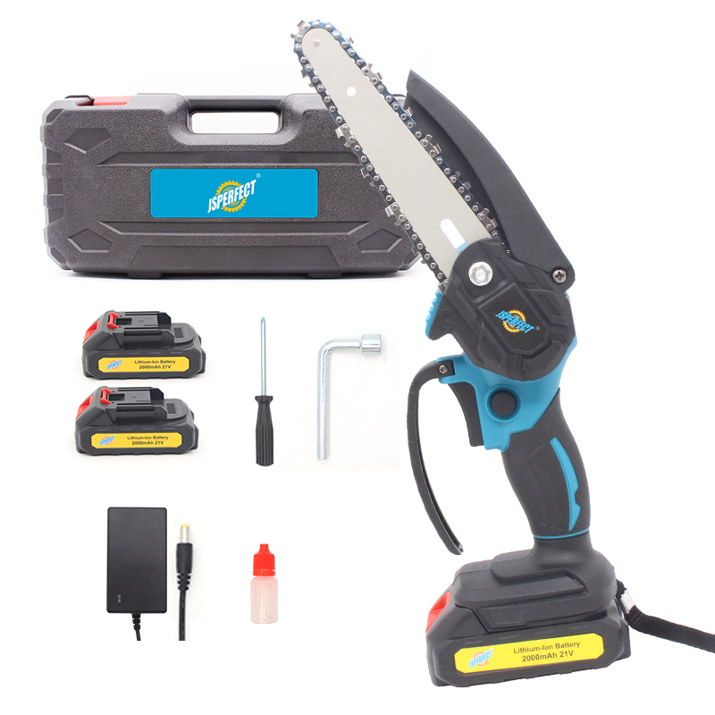 Мини-бензопила аккумуляторная 6 дюймов, 2000 мАч
