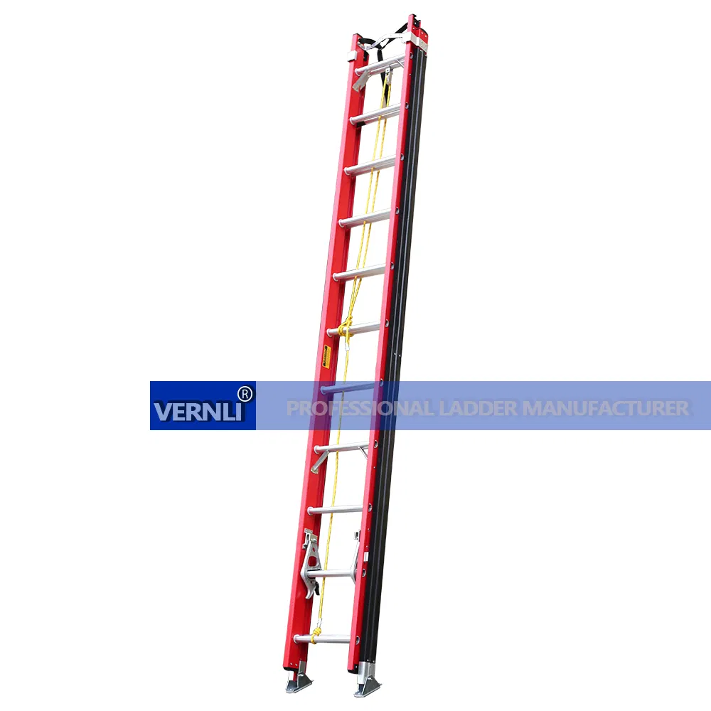 Retractable Electric Adjustable Extension Rope Operated Foldable Step Ladder for Industrial Use