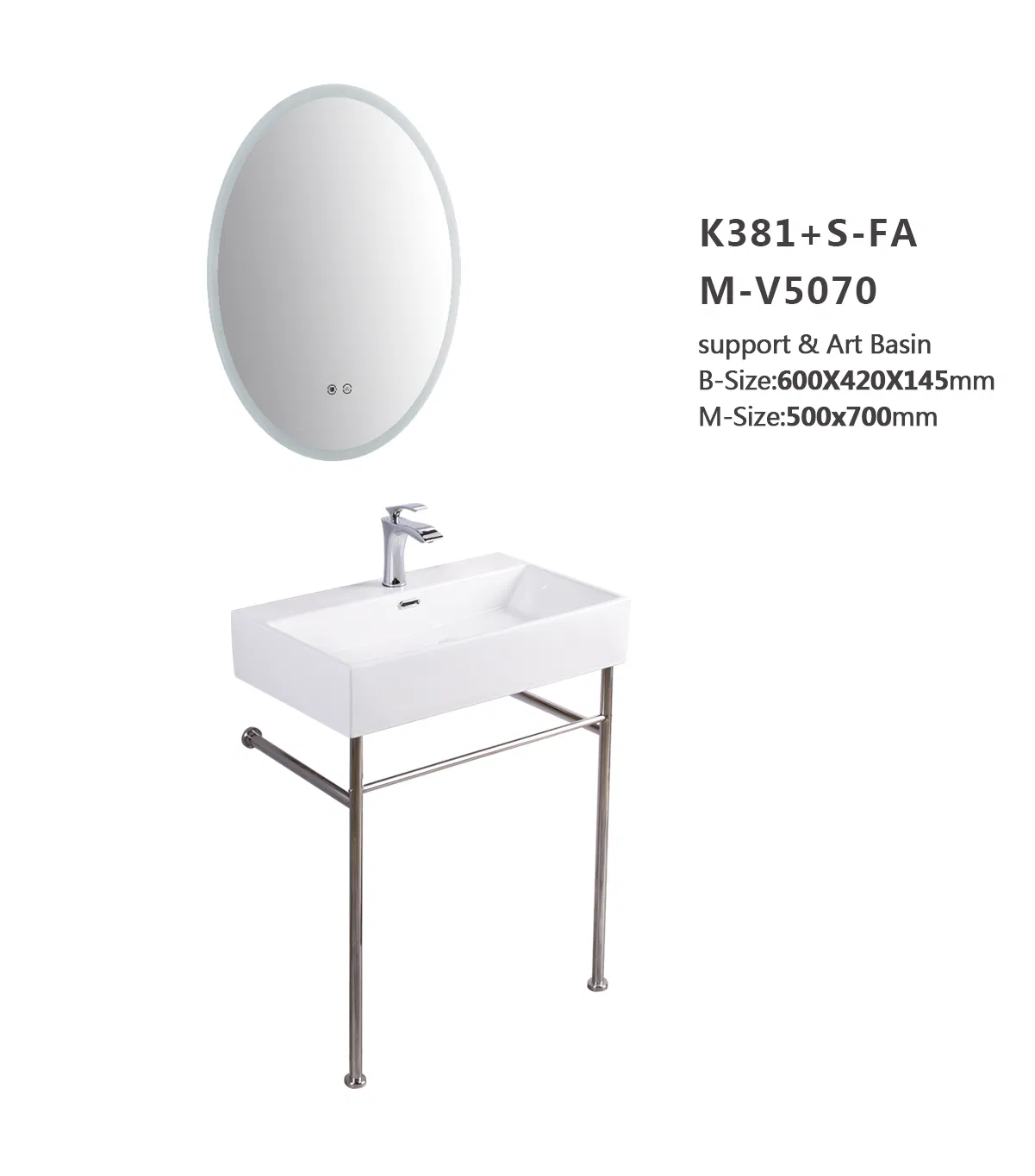 European Design Styles Minimum Art Basin Size 750X460X170mm Wall Mounted Bath Wash Basin Sink
