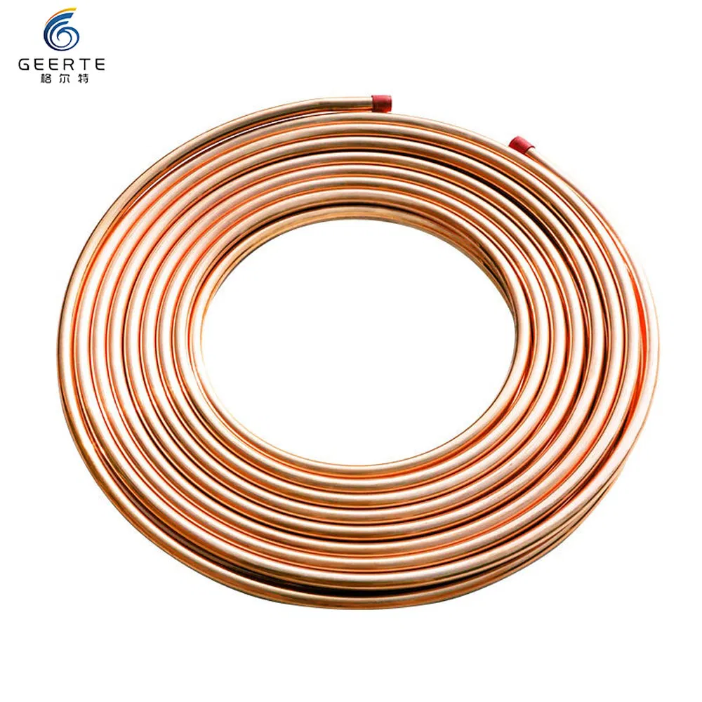 Copper Tube Coil AC Refrigeration Parts Small Large Diameter Round Square Rectangular Oval AC Insulated Copper Pipe for Air Conditioner Refrigerator Brass Pipe