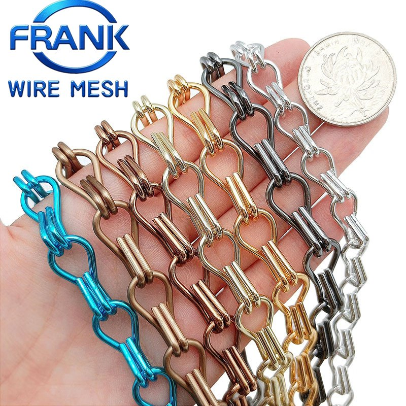 Light Luxury Styles Aluminum Double Hook Chain Fly Curtain Mesh for Headline Wall Decorative