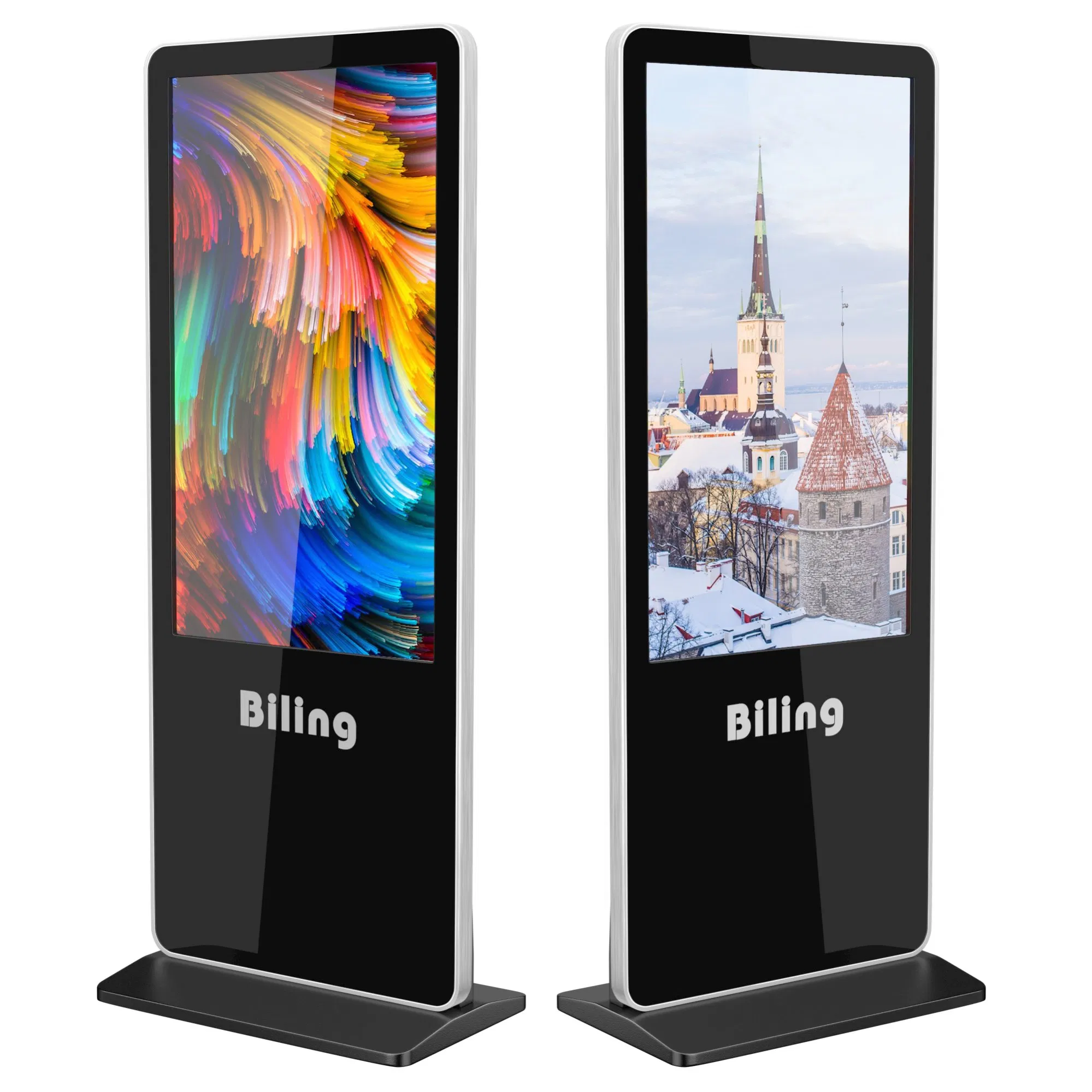 All in One PC Display Advertising Kiosk 43 Inch Super Thin Floor Stand Digital Signage Player Advertising LED Display Price Ad Player
