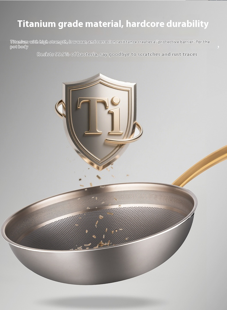 Pure Titanium Four - Piece Set 24cm Hammer Frying Pan [100% Pure Titanium]]