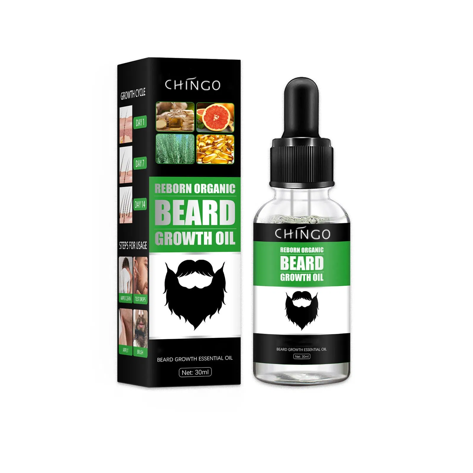 Thicker Anti Loss Moisturizing Softening Beard Growth Oil Fast Absorption