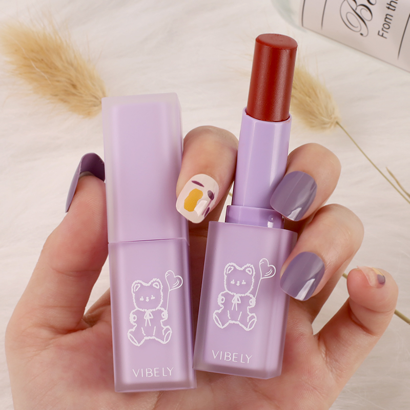Cute Bear Multicolor Waterproof Lasting Silky Soft Red Matte Velvet Lipstick