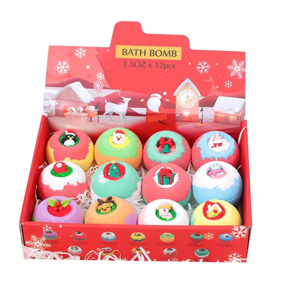Fun Bubble Christmas Bath Bombs Featuring Collectible Toys for Kids