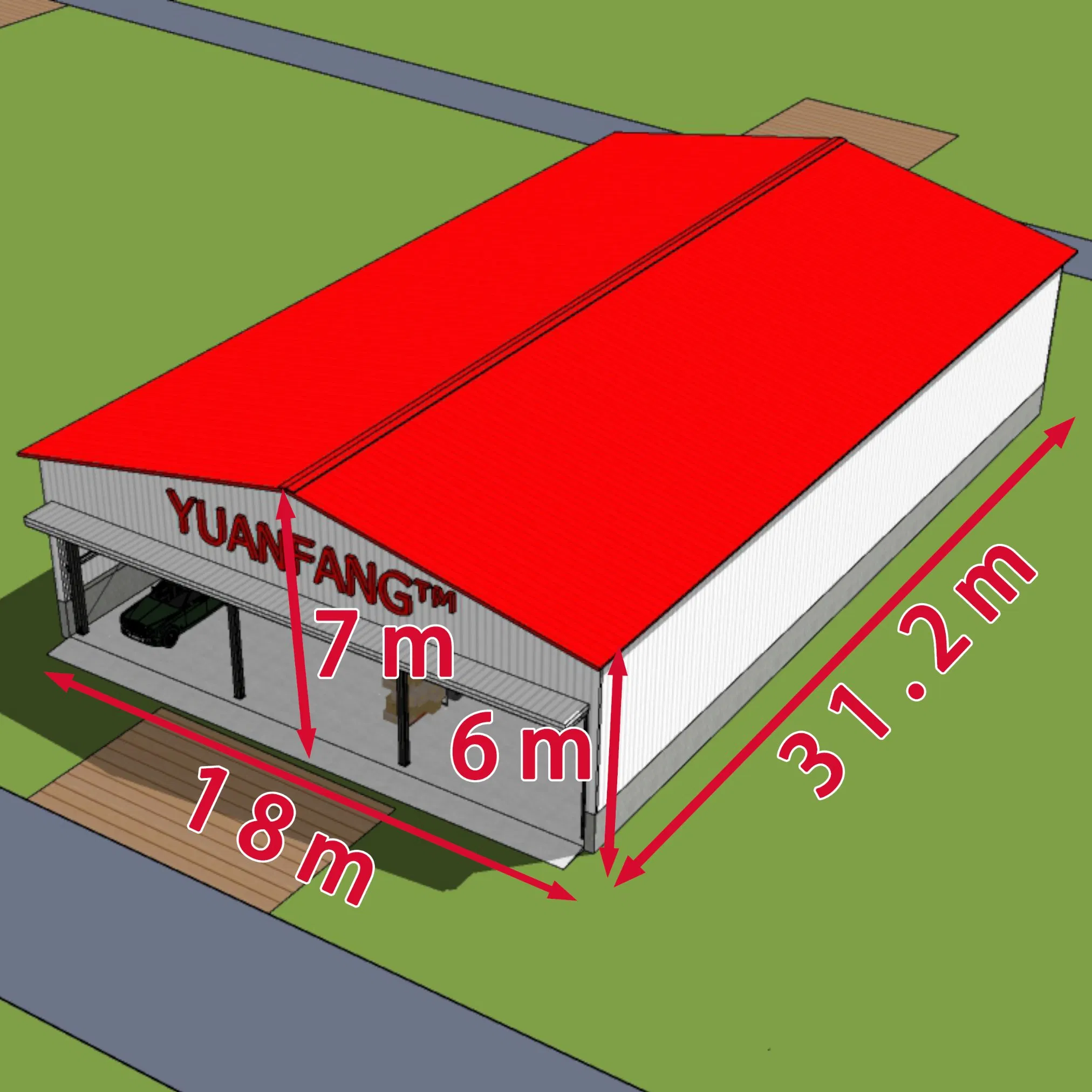 Pre-Engineered Metal Building Material Kits Prefabricated Middle Size Light Steel Structure Factory Warehouse