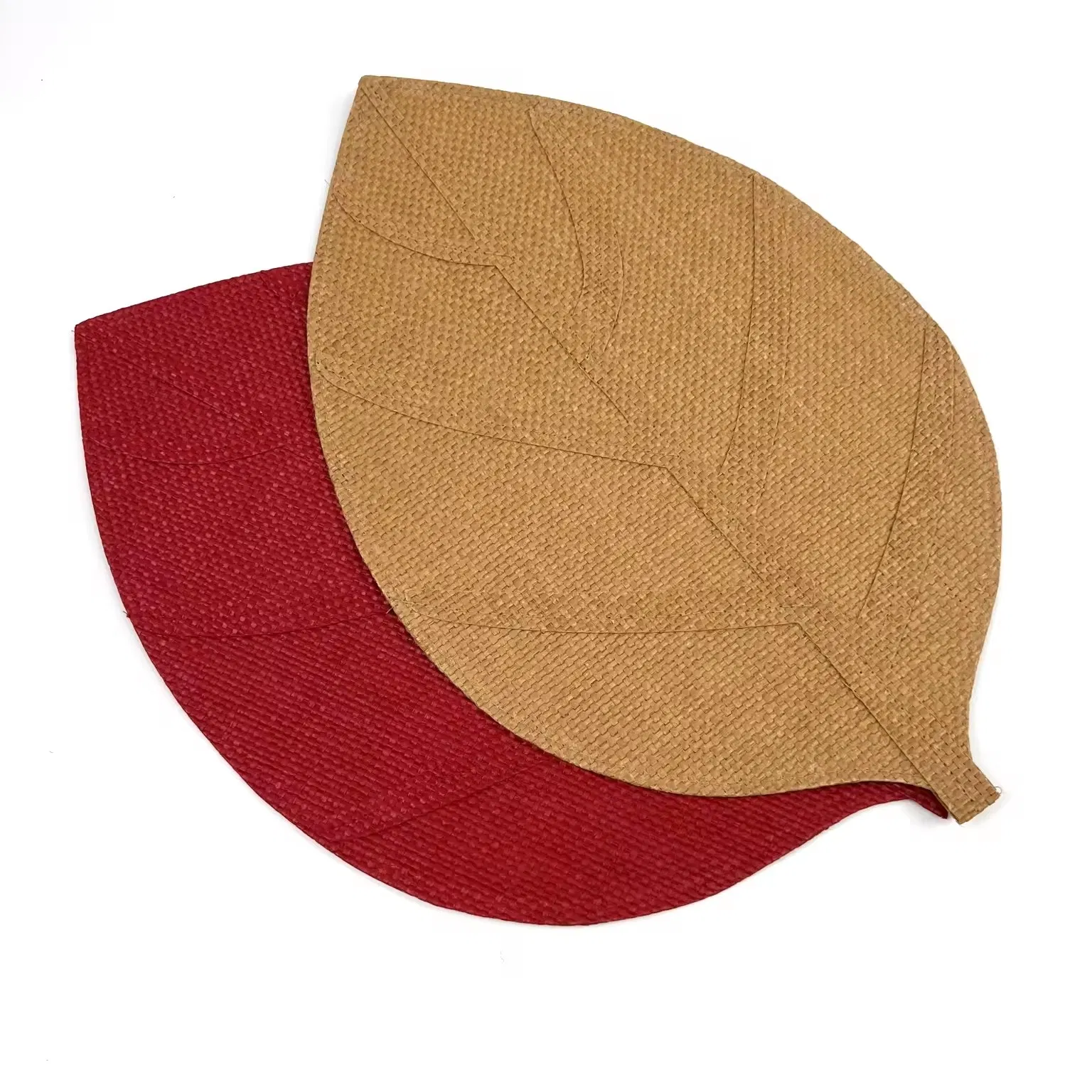 Paper Woven Leaf Shaped Irregular Home Decoration Placemats