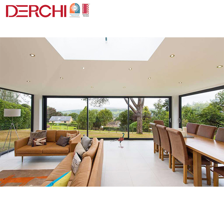 Double Tempered Glass Exterior Aluminum Sliding Doors Hurricane-Proof Exterior Balcony Side Patio Door