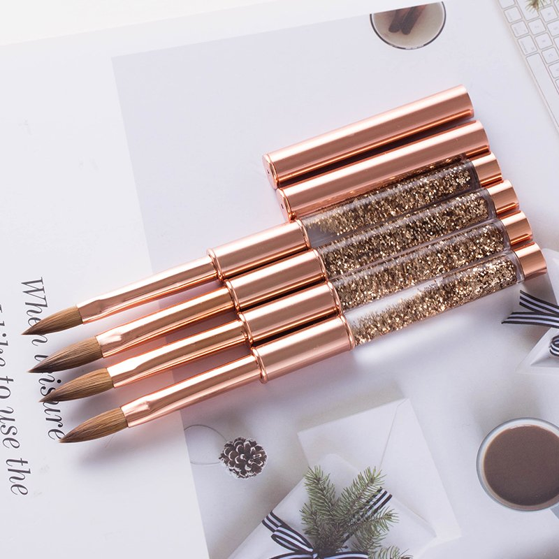100% Kolinsky Rose Gold Liquid Metal Acrylic Nails Art Brush