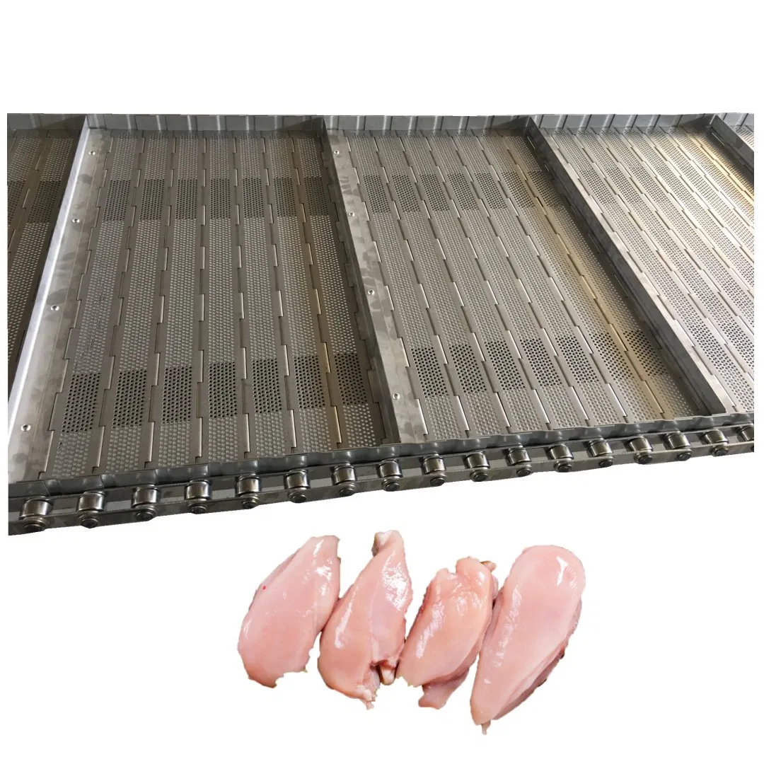 Chain Plate Customized SUS 304 316 Food Grade Perforated Stainless Steel Wire Mesh Chain Plate Conveyor Belt with Baffle