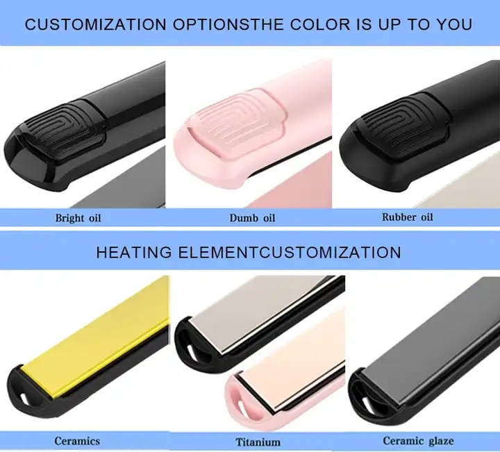 450 Degrees Glossy Titanium Plate Hair Flat Iron Keratin Hair Straightener