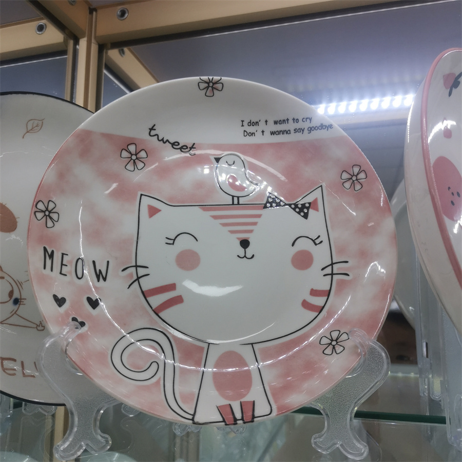 6.25"Rice Children Plate Printing Under Glaze Decal Porcelainware Ceramics Tableware