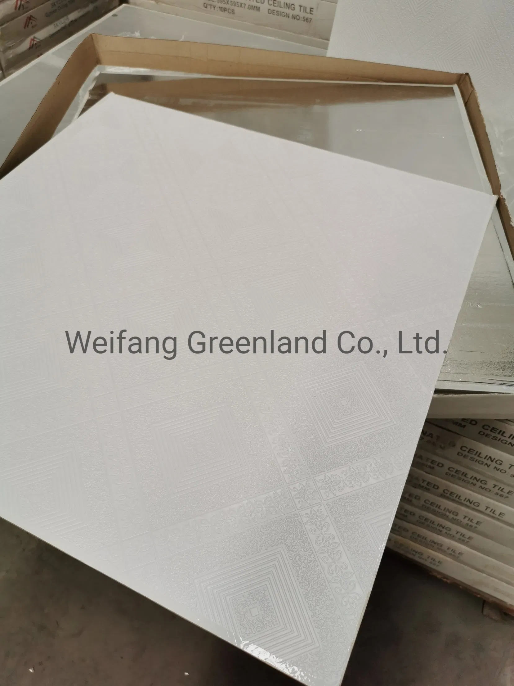 595X595mm/600X600mm/603X603mm/603X1213mm Vinyl Laminated Gypsum Tiles/Gypsum Ceilings Board/Gypsum Ceiling Tiles