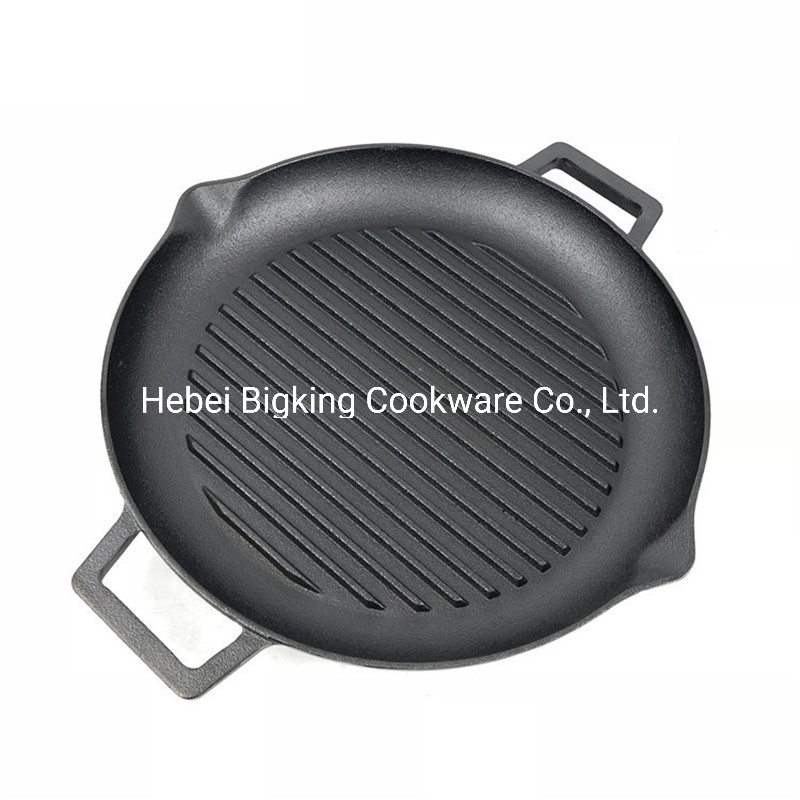 Cast Iron Griddle Flat Smooth Round Pre-Seasoned Stove Top Oven Pan