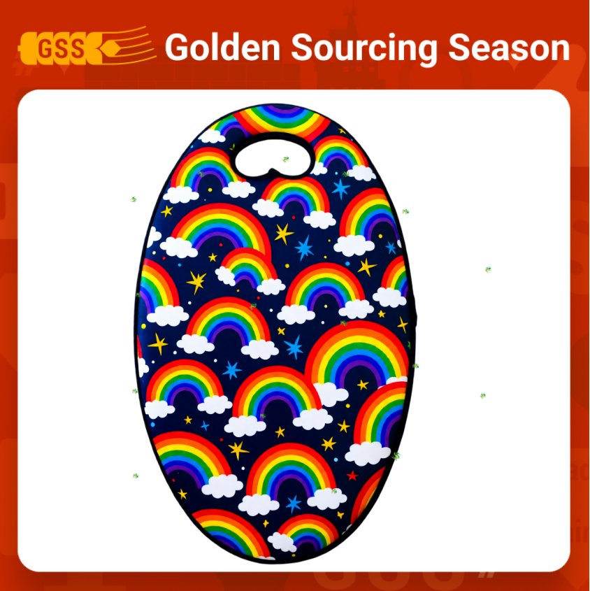 Waterproof Sponge Kneeling Mat with Colorful Rainbow Design