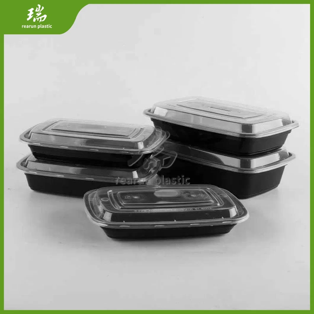 Rearun PP Food Containers Manufacturers Containers Takeaway China American Style Disposable Lunch Container with Lid