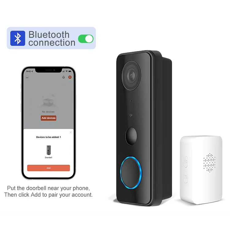 Smartlife APP IP65 Waterproof Home 2 Way Video Wireless Door Bell Rechargeable 5g 2.4G WiFi 3MP/1080P Tuya Smart Video Doorbell
