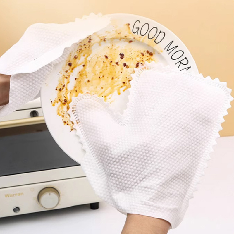 Esun Dishwashing Non- Woven Reusable Dry Wet Cleaning Gloves for Home Kitchen