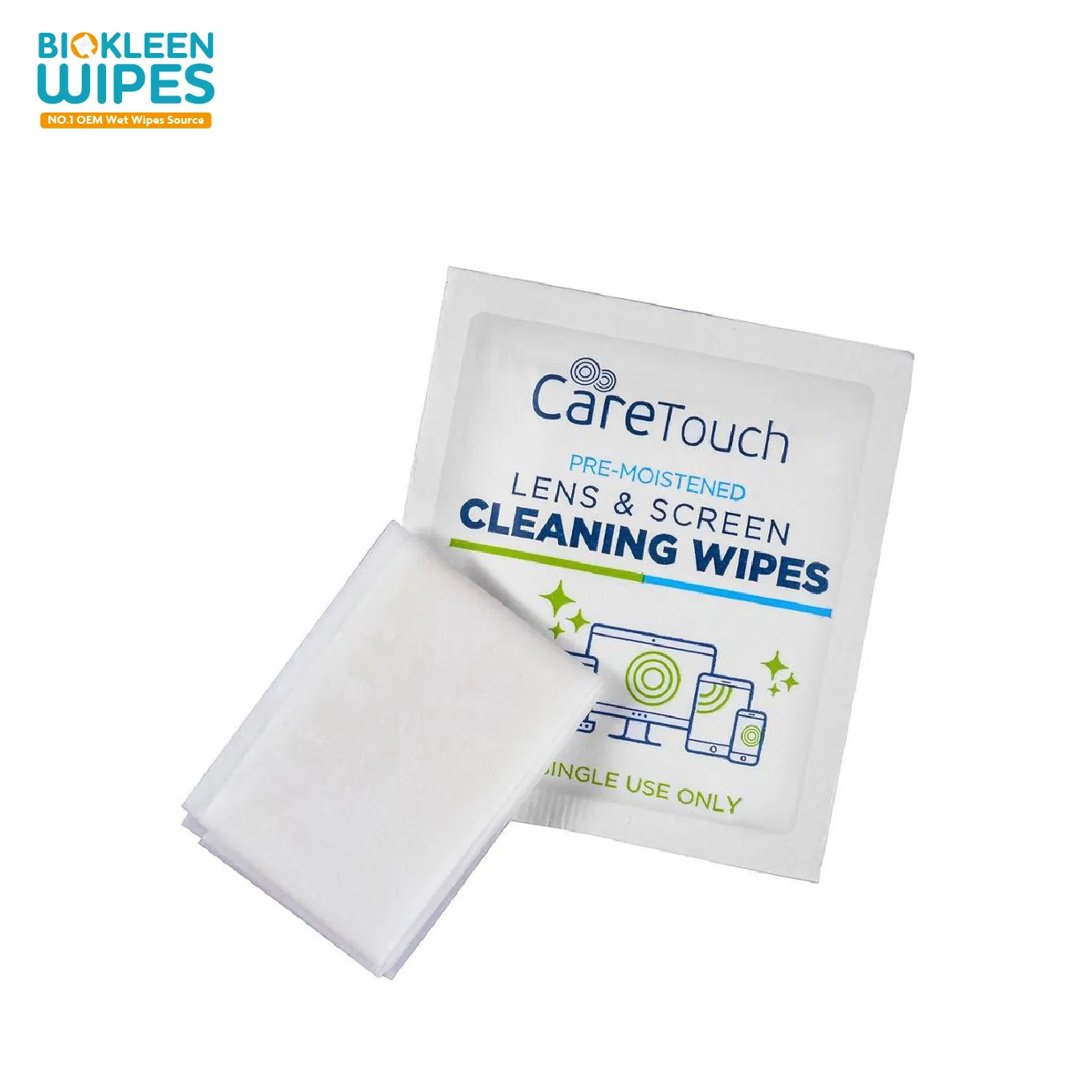 Biokleen 200CT Box Individual Wet Lens Wipes One-off Phone Cleaning Wipes Lens Cleaning Wet Wipes