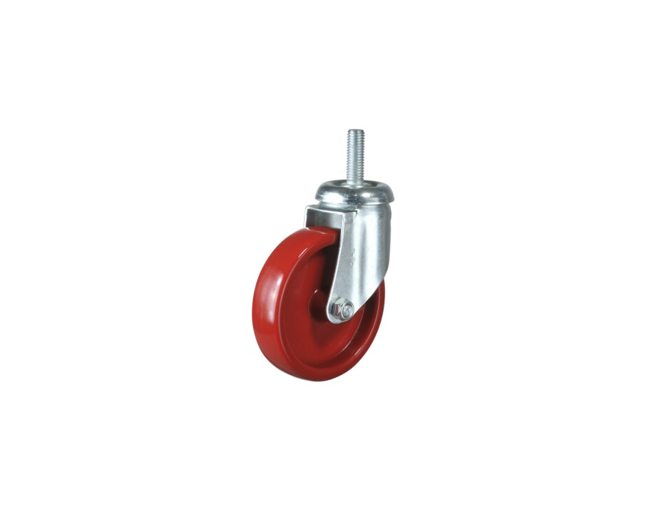 75mm Industry Medium Duty Castor Thread Stem High Elastic Rubber Wheel with Brake