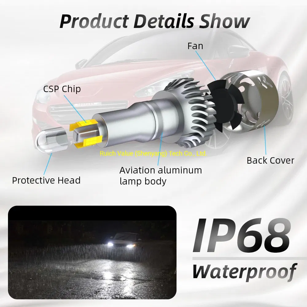 1904 Series H1/H7/H11 LED Headlight with 360-Degree Brightness
