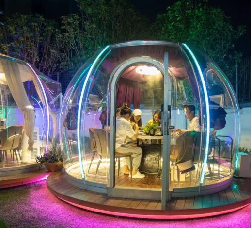 Panoramic Transparent House View Bubble House Homestay Dining Room