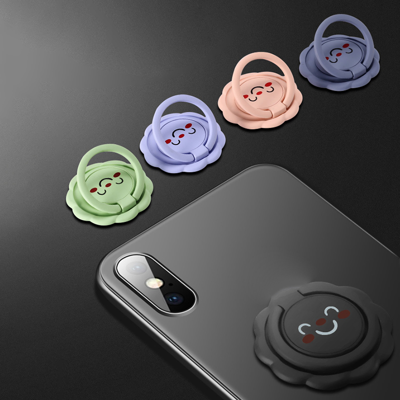 Sunflower Finger Ring Kickstand PC+Zinc Alloy Universal Grip 360-Degree Rotation Mobile Phone Loop Phone Ring Holder