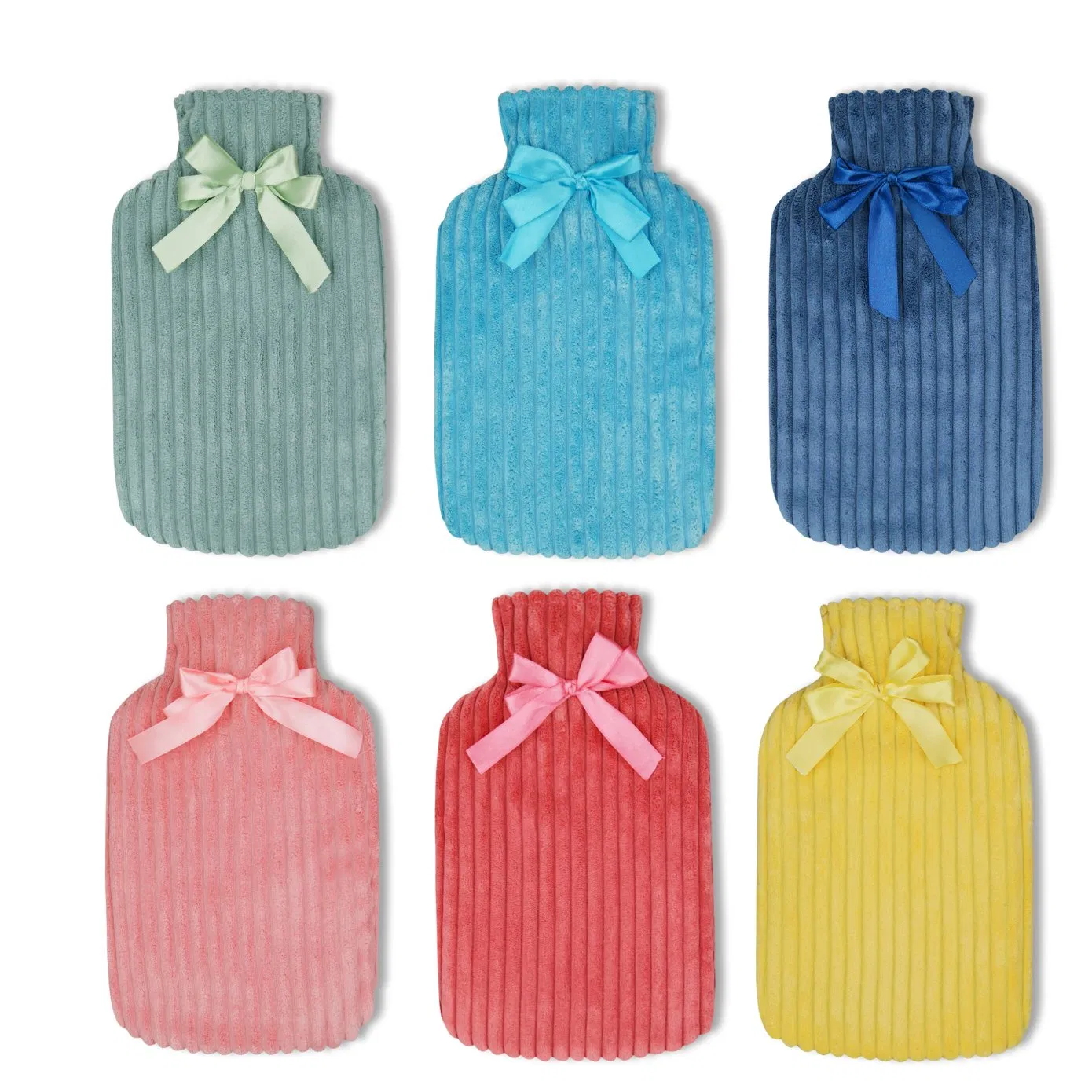 Multi-Colors Natural Rubber Hot Water Bags with Flannel Cover for Winter Use