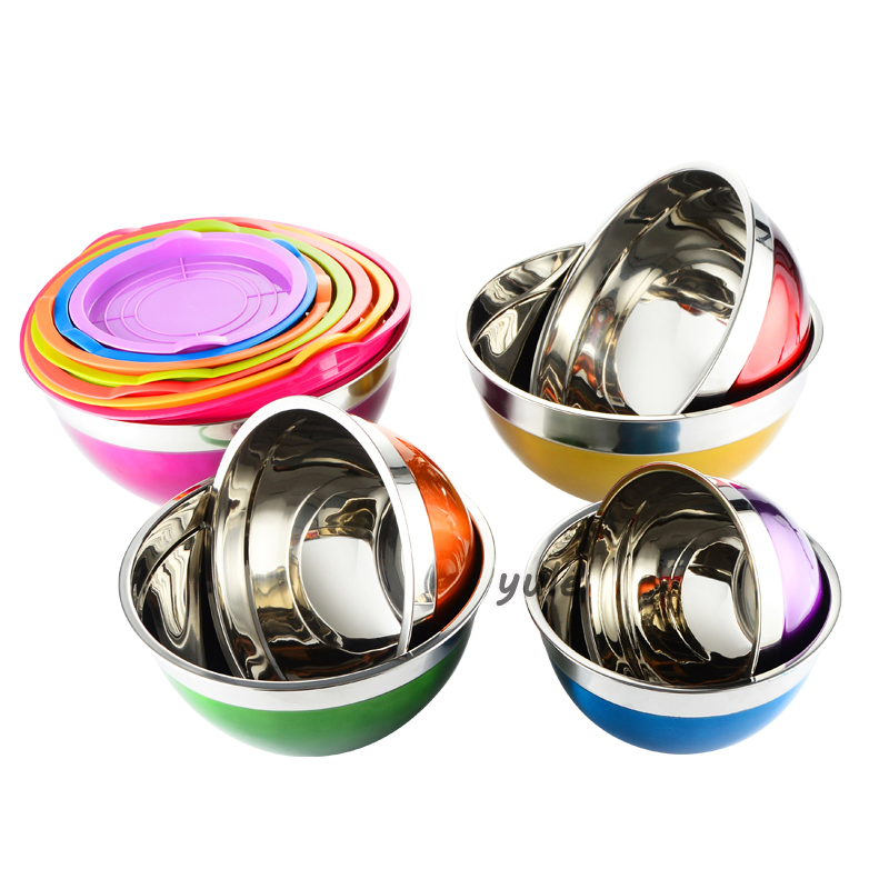 China Factory Professional Manufacturer Colorful Coating Stainless Steel Mixing Bowl