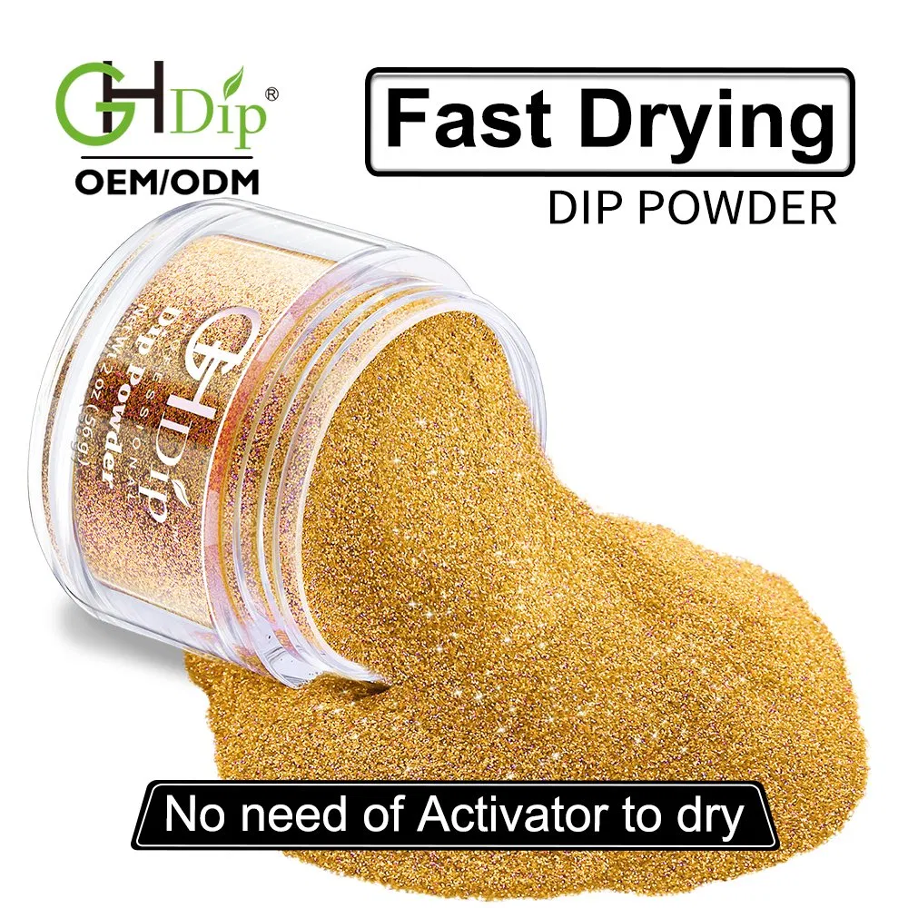 Custom Private Label Glitter Nail Fast Drying Dipping Powder Colors
