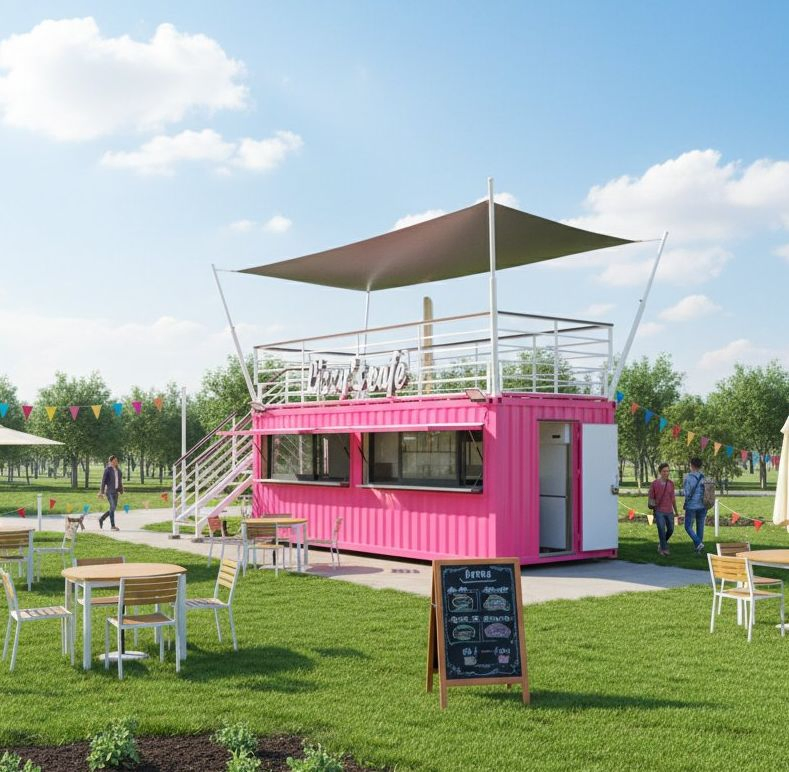 20FT 40FT Folding Container Coffee Shop Restaurant Shipping Container Bar Cafe