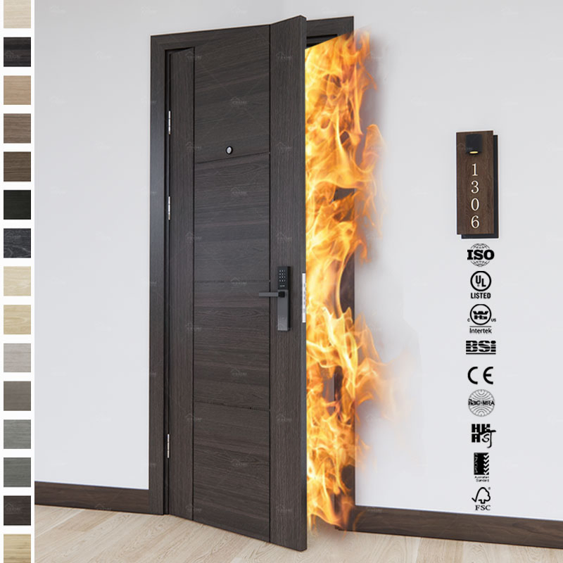 Australia Fireproof Doors Manufacturers Hotel Room Fire Prevention Wood Prehung 30 60 90 Minute Fire Rating Door