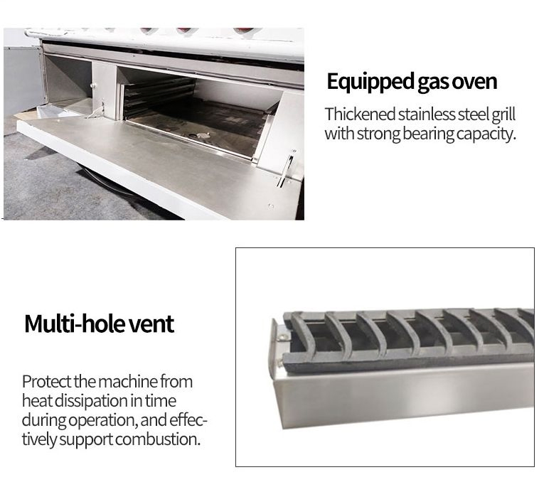 Um-St-4G Stainless Steel Kitchen Equipment Appliance Griddle & Oven & Cabinet 4 Gas Burner Range Stove Commercial 4 Burner Gas Stove