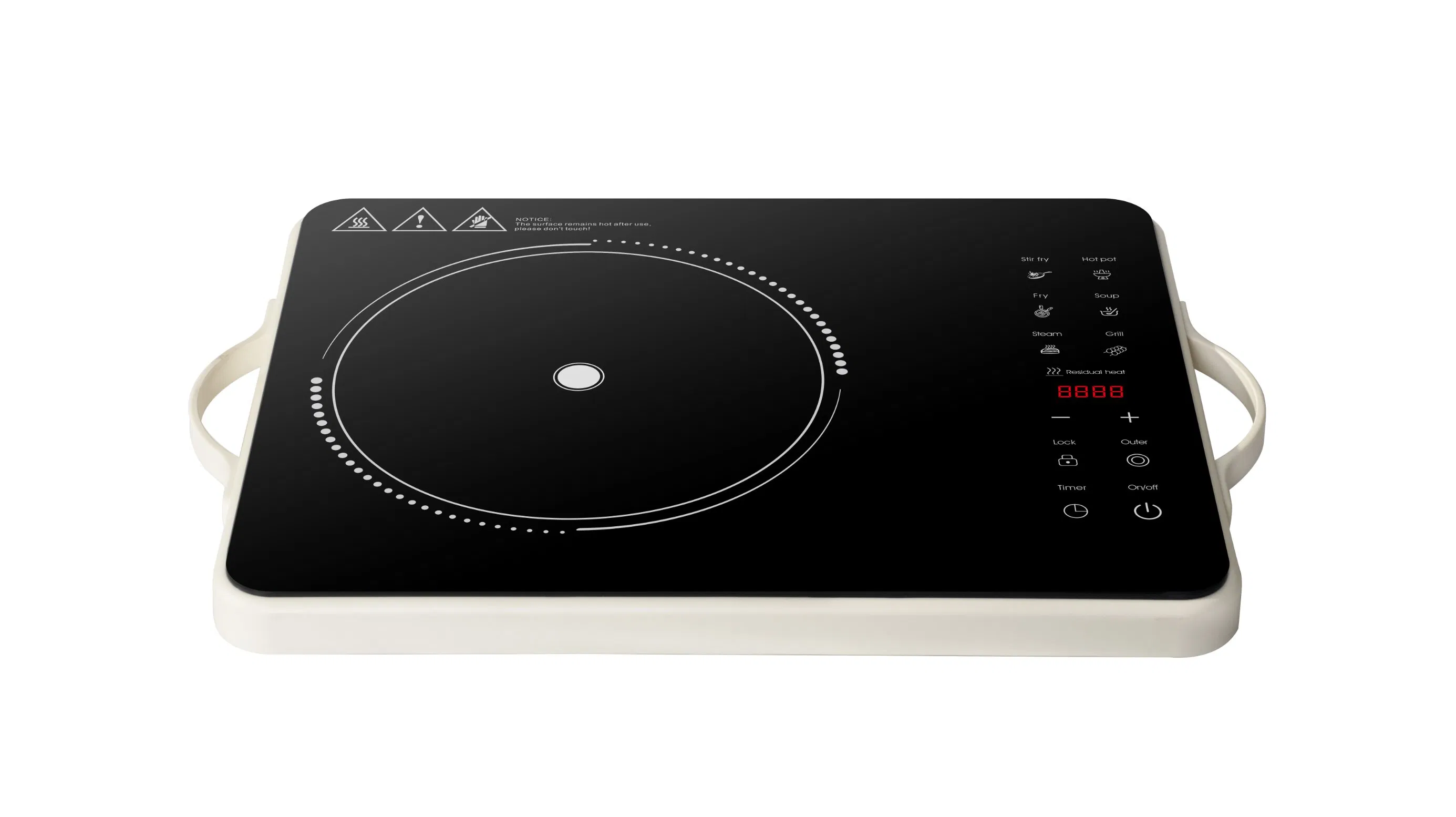 Infrared Cooker with Handle 2200W Hot Plate Double Rings Ceramic Cooker