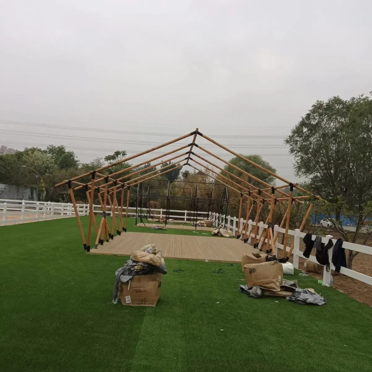 Luxury Wooden Terrace Sloped-Roof Resort Tent