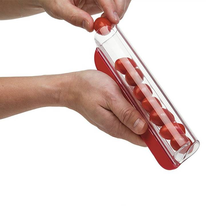 Hot Kitchen Zip Swipe Cutter Cherry Tomato and Grape Slicer