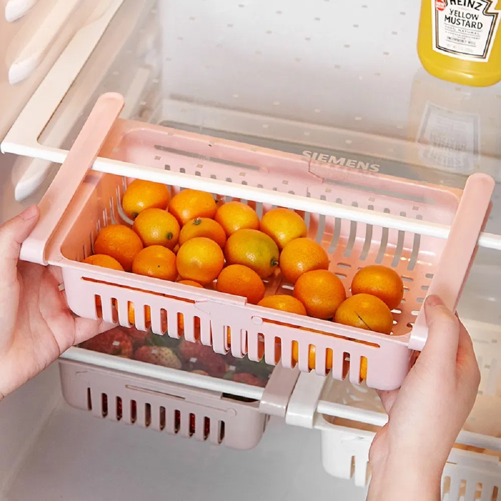 Adjustable Fridge Divider Organizer Refrigerator Pull out Basket Mi18799