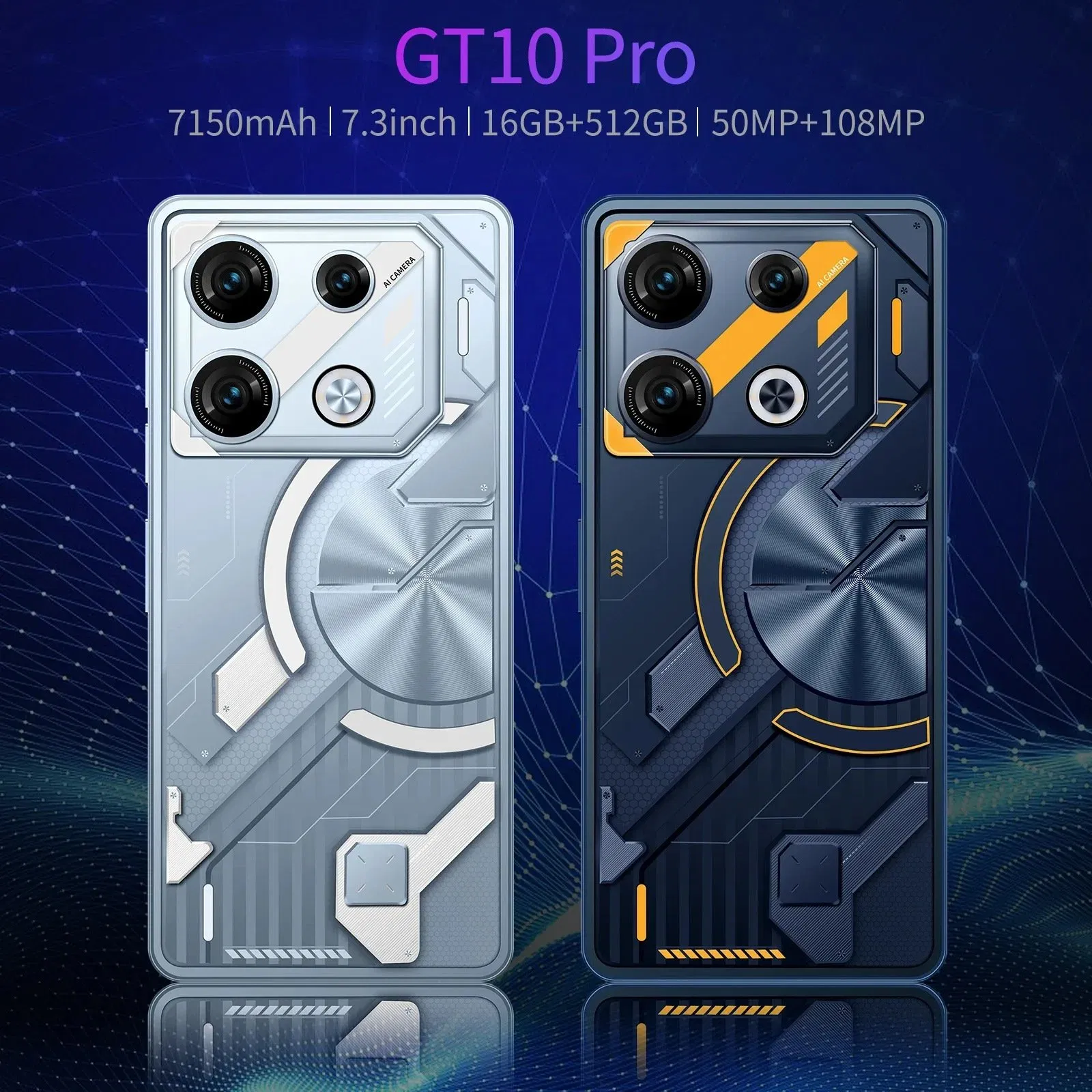 Gt10 PRO 6PRO Dual SIM Android Mobile Phones Excellence with 16GB RAM 1tb Storage 7.3 Full Display and 10-Core Processor