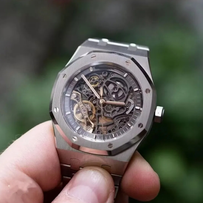 High Quality Skeleton Watches 1: 1 Replica Super Clone Swiss Clock Ap Royal Oak Mechanical Offshore Series Fine Steel Hollow Bottom Men Automatic Gift Watch