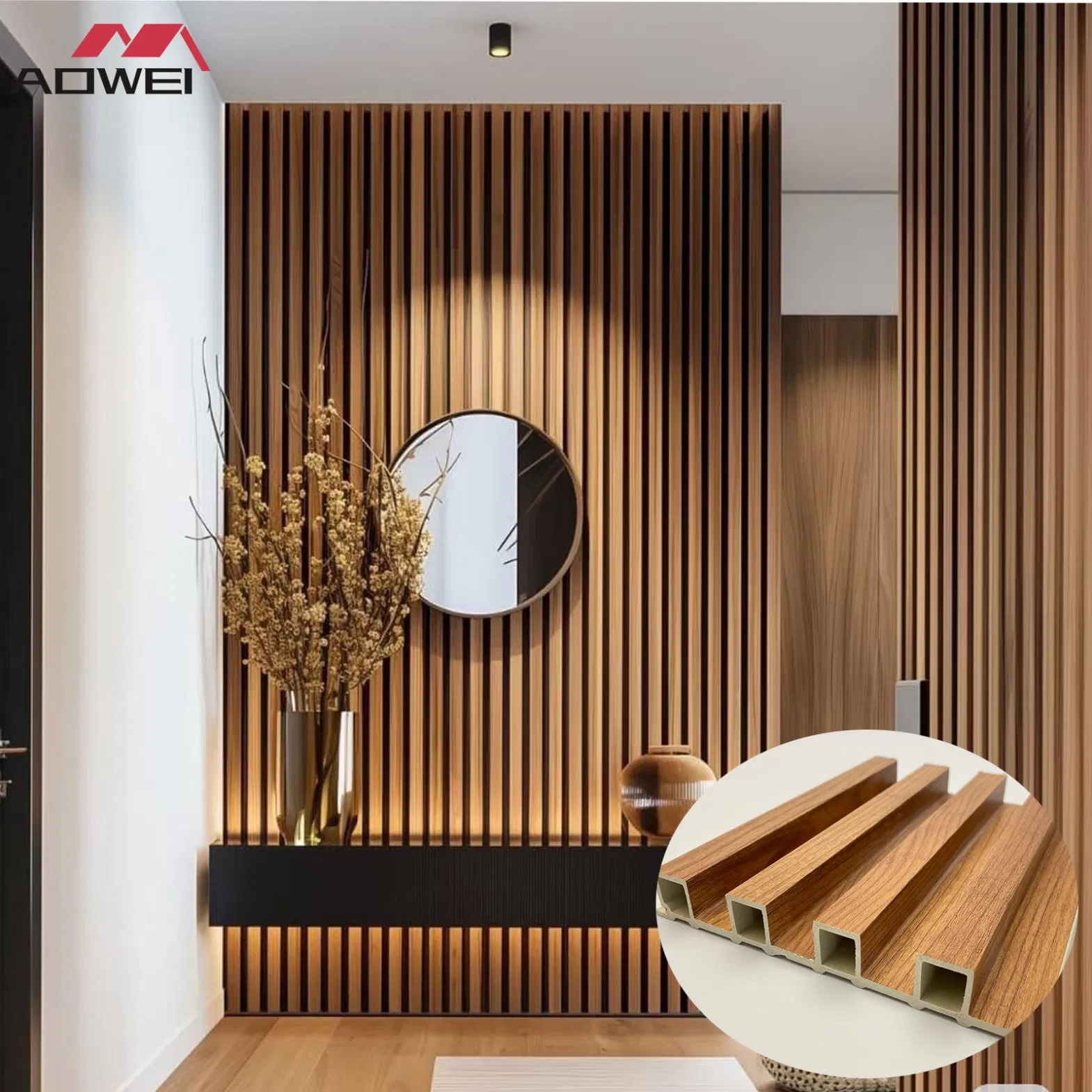 Interior Decoration Material Wood Plastic Composite 3D WPC PVC Wall Cladding Panel