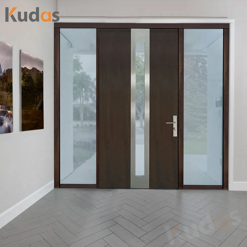 Modern Large Wooden Security Entry Door Design Wooden Pivot Main Entrance Front Doors