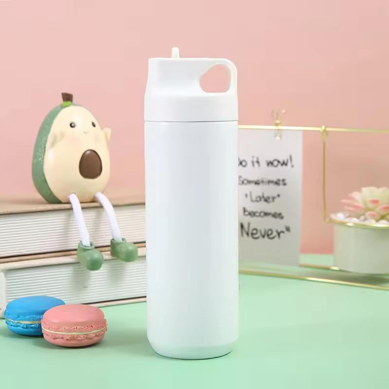 Insulated Drinking Water Bottle Flask with Straw Sports Water Bottle
