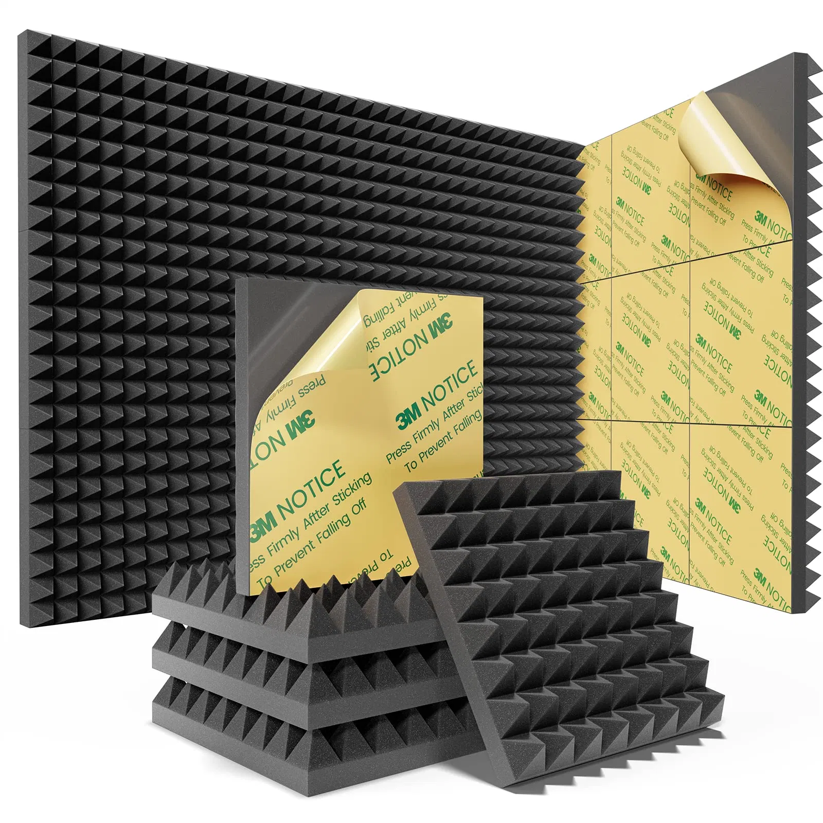 High Density Self-Adhesive Acoustic Pyrami Foam Panels Polyurethane Wall Panels for Studio Soundproofing 3D Model Design
